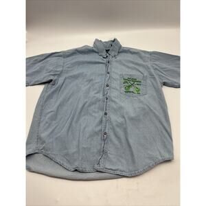 Playmaker Denim Shirt Men’s Size XL festival Jamboree Denim Blue Button Down